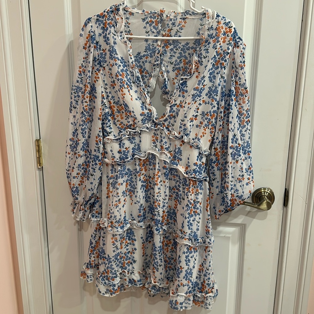Floral open back dress
